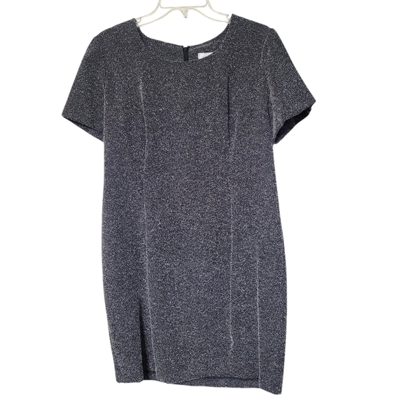 Giorgio Fiorlini Black Speckled Long Duster Coat And Short Sleeve Dress  13/14 - Picture 2 of 11